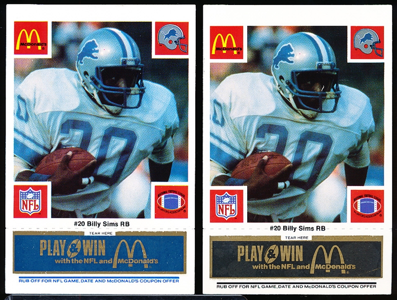 1986 McDonald’s Ftbl.- Detroit Lions Team Sets- All 4 Diff. Tabs