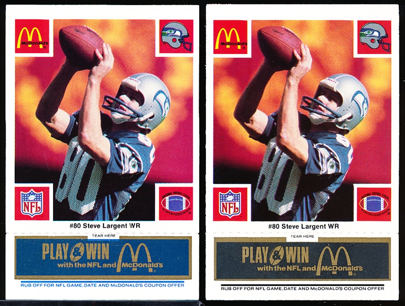 1986 McDonald’s Ftbl.- Seattle Seahawks Team Sets- 2 Diff. Sets