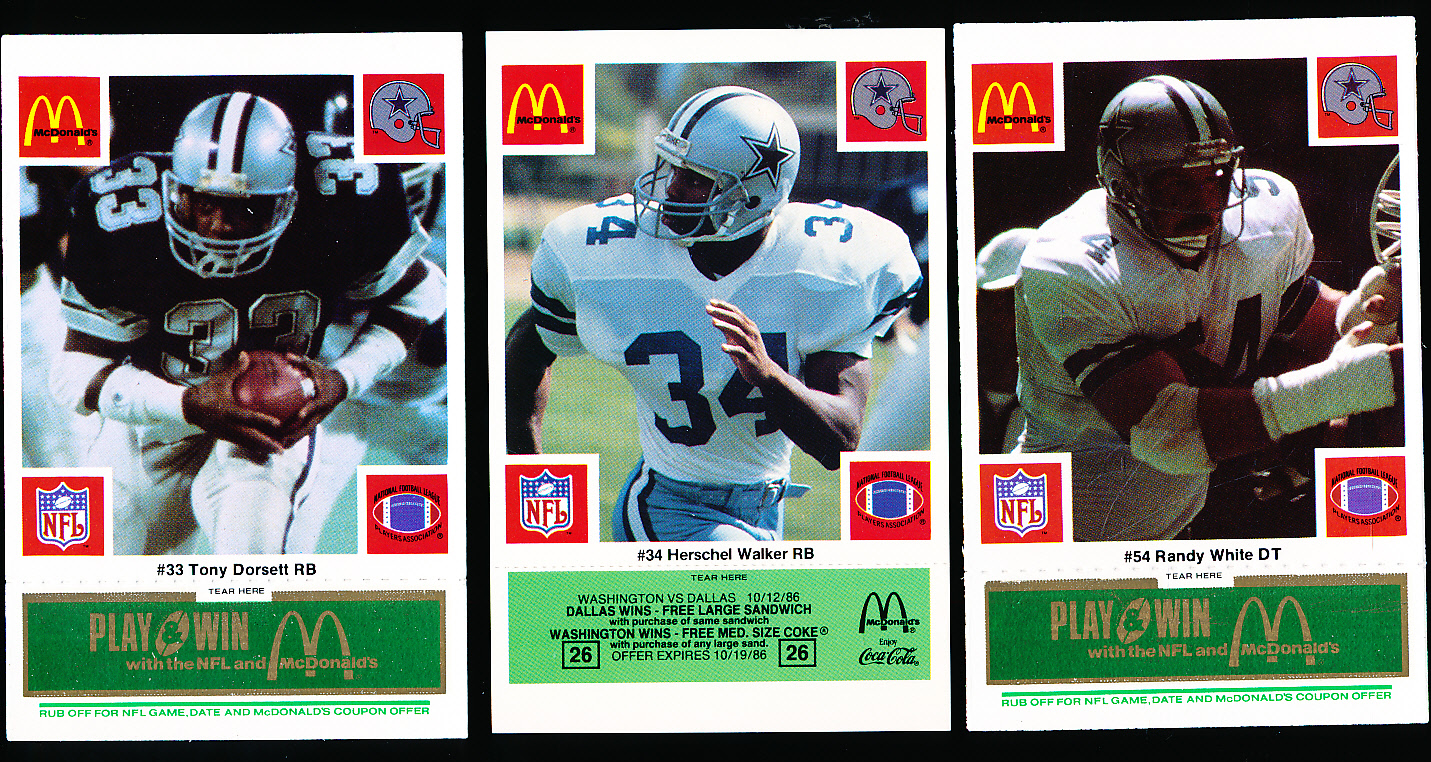 Lot Detail - 1986 McDonald's Ftbl.- Dallas Cowboys Green Tab- 1 Complete  Set of 25 Cards