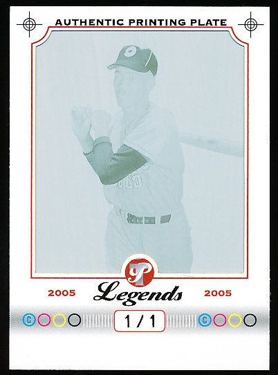 2005 Topps Pristine Bb- 1 of 1 “Authentic Cyan Printing Plate”- Ernie Banks, Cubs