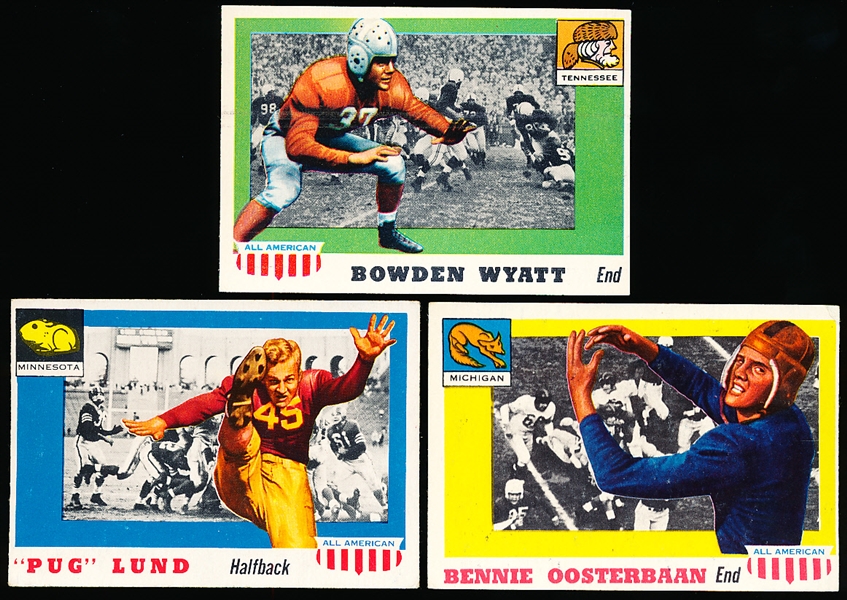 1955 Topps All American Football- 3 Diff