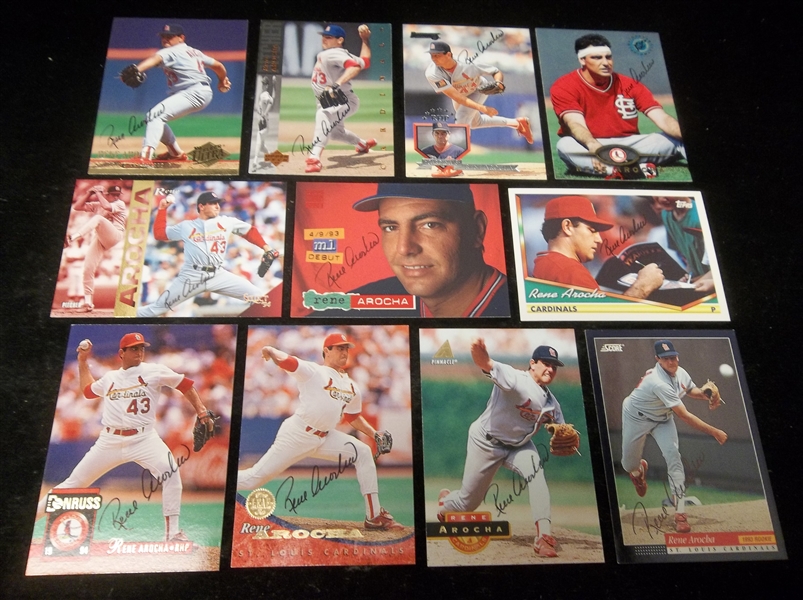 Lot Detail - Autographed Rene Arocha St. Louis Cardinals Baseball Cards ...