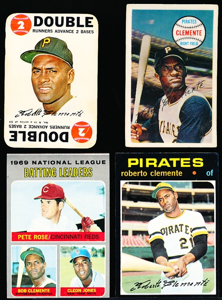 Roberto Clemente Cards- 4 Diff