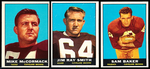 1961 Topps Fb- 5 Diff Cleveland Browns