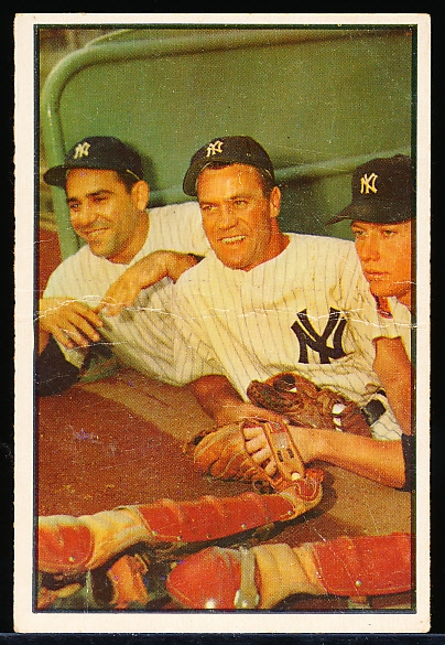 1953 Bowman Color Baseball- #44 Bauer/ Berra/ Mantle
