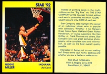 1990 Star Co. Reggie Miller Pacers Ad Card- 100 Cards