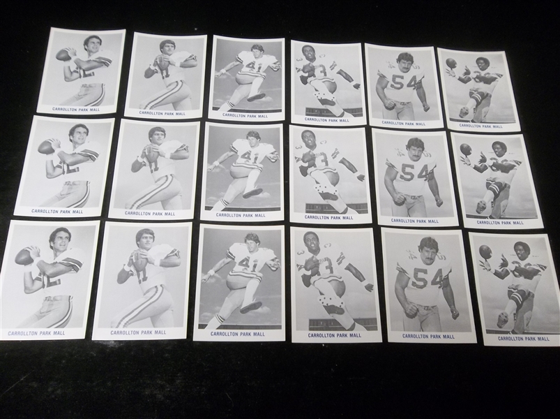 1982 Carrollton Park Mall Dallas Cowboys Complete Sets of 6 Cards- 3 Sets