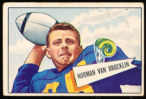 1952 Bowman Small Football- #1 Norm Van Brocklin, Rams