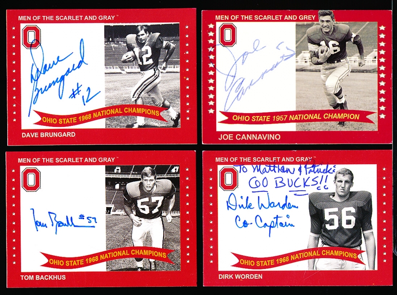 Auto’d 2004-09 TK Legacy Ohio State NCAA Ftbl. “National Champions” Signatures- 4 Diff.