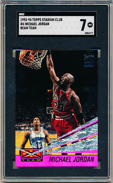 1993-94 Topps Stadium Basketball Beam Team- #4 Michael Jordan- SGC 7 (NM)