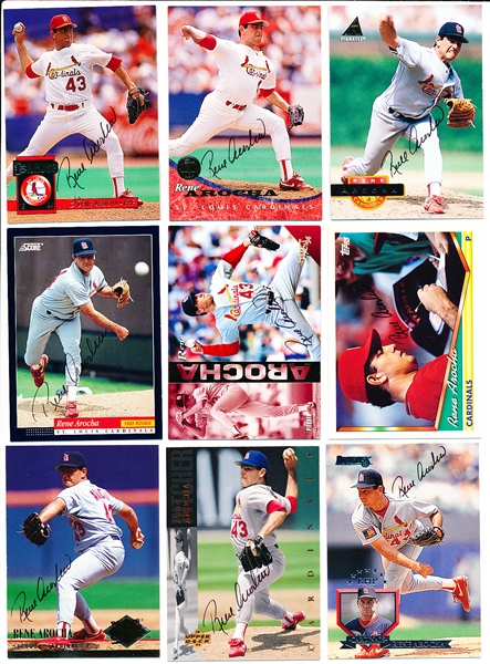 Rene Arocha- 10 Diff. Auto’d St. Louis Cardinals Cards