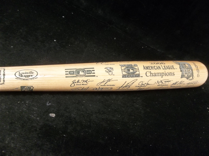 2006 Louisville Slugger Detroit Tigers 2006 A.L. Champions/ World Series Team Etched Blonde Bat- #138/5,000