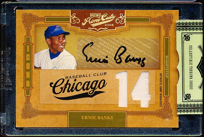 2004 Playoff Prime Cuts NLB Signature Icons Autograph 17 Ernie Banks No 38  of 50