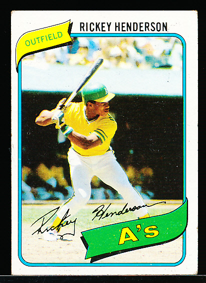 Lot Detail - 1980 Topps Bb- #482 Rickey Henderson RC, A’s