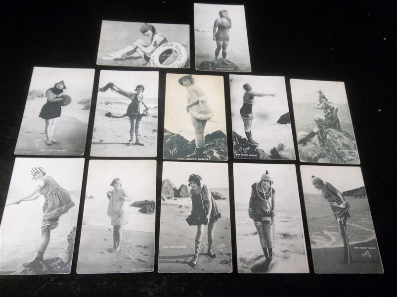 1920’s Exhibit Supply Co. “Mack Sennett Comedies” (W423) Blank-Back Arcade Cards- 12 Diff.