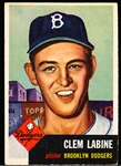 1953 Topps Baseball- #14 Clem Labine, Brooklyn Dodgers
