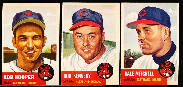 1953 Topps Bb- 3 Diff Cleveland Indians