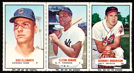 1964 Bazooka Baseball- 3 Card Panel- #28 Ellsworth/ 29 Elston Howard/ 30 Brooks Robinson