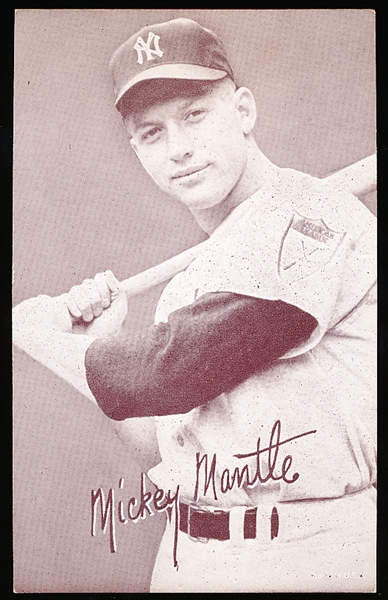 1947-66 Bb Exhibit- Mickey Mantle- Batting Waist Up (“ck” in Mickey Connected)