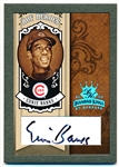 2005 Diamond Kings Bb- “Framed Autograph HOF Heroes Platinum”- #HH-81 Ernie Banks, Cubs- 1/1