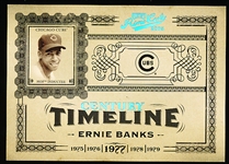 2005 Playoff Prime Cuts Bb- “Century Timeline Platinum”- #T-37 Ernie Banks, Cubs- 1/1