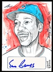 2013 Leaf Masterworks Bb- “Hand Drawn & Autographed 1/1 Sketch Card”- Ernie Banks, Cubs