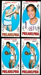 1969-70 Topps Basketball-Philadelphia- 4 Cards