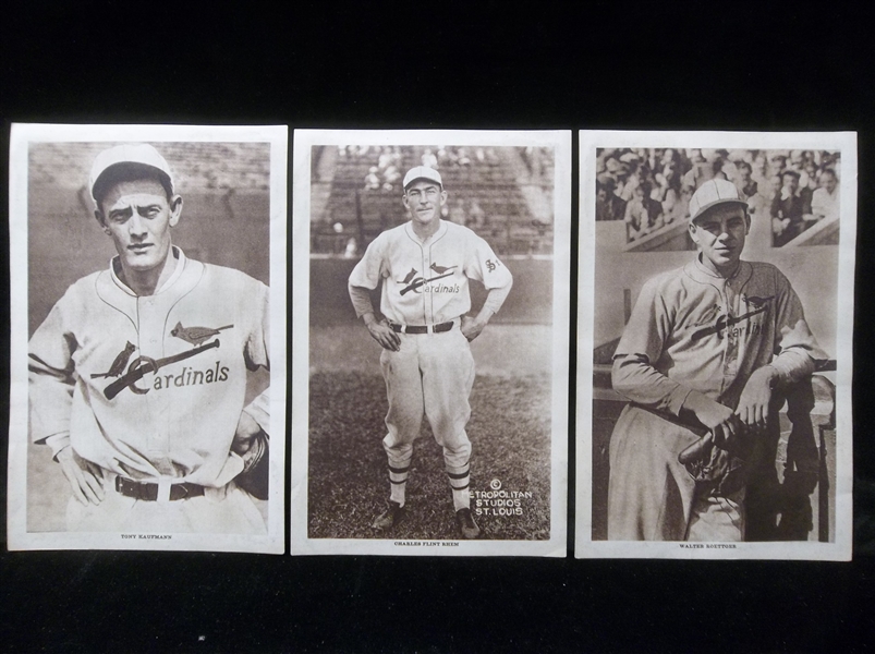 1931 Metropolitan Studios St. Louis Cardinals- 3 Diff.