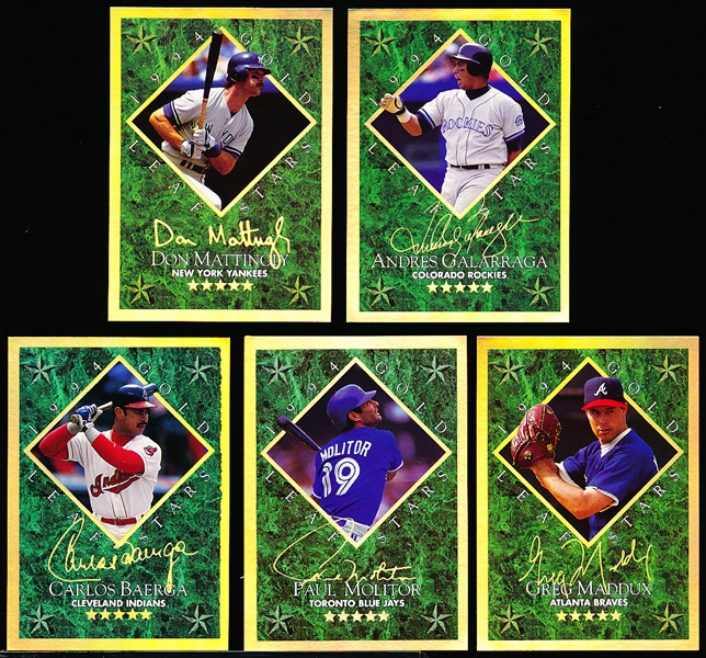 1994 Leaf Bb- “Gold Leaf Stars”- 5 Diff