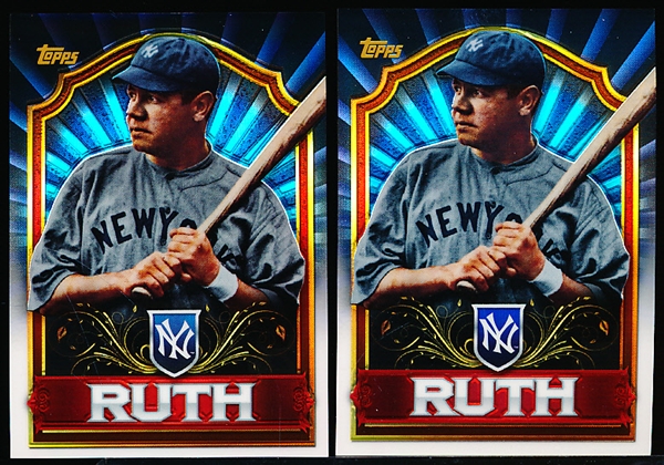 2011 Topps Bsbl. “Mega Box Chrome Refractor” #MBC3 Babe Ruth, Yankees- 2 Cards