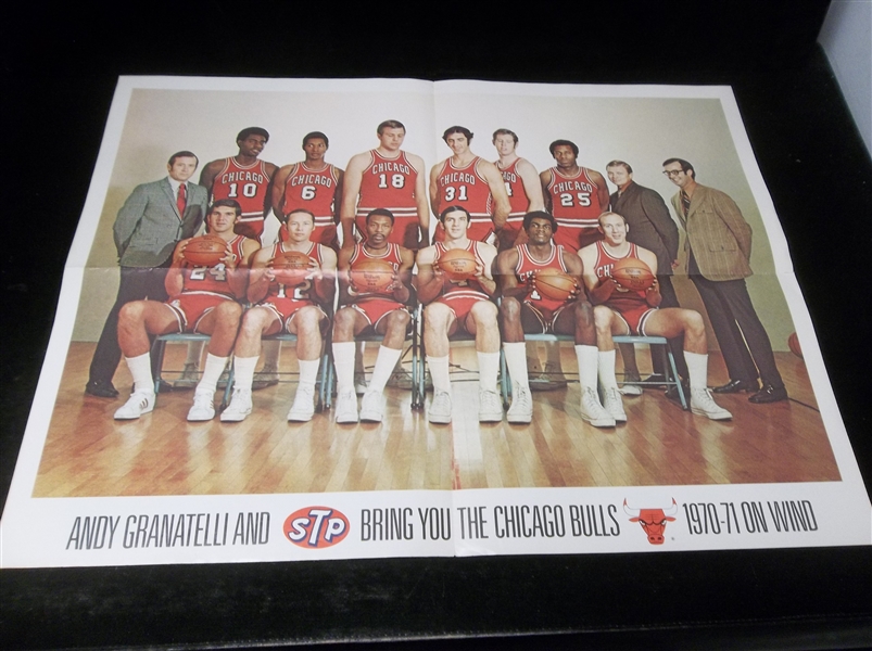 1970-71 Andy Granatelli & STP Sponsored Chicago Bulls 24-1/2” x 18-3/4” Team Picture Fold-Out Color Poster