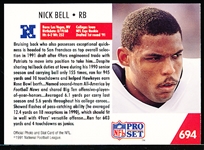 1991 Pro Set Fb “Draft Day” Card- #694A Nick Bell, 49ers