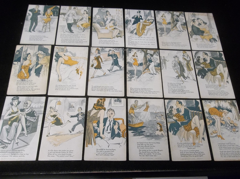 1941 Exhibit Supply Co. “Funny Poem” Arcade/Exhibit Cards- 18 Diff.