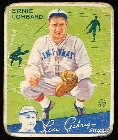 1934 Goudey Bb- #35 Ernie Lombardi, Cinc Reds