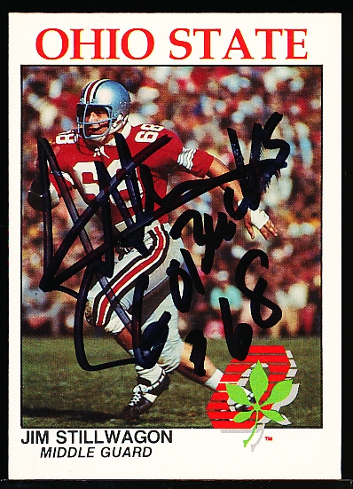 Auto’d & Inscribed 1988 Kroger Ohio State NCAA Ftbl. #NNO Jim Stillwagon