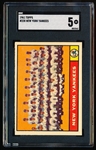 1961 Topps Baseball- #228 New York Yankees- SGC 5 (Ex)