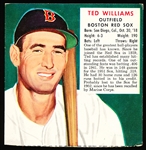 1952 Red Man Baseball- No Tab- Ted Williams, Red Sox- March expiration back.
