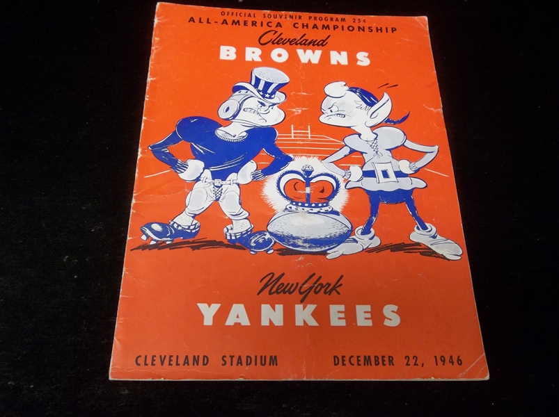 December 22, 1946 AAFC Championship Game Program- New York Yankees @ Cleveland Browns