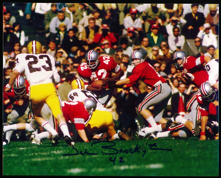 Autographed John Brockington 10” x 8” Color Ohio State Buckeyes Game-Action Photo