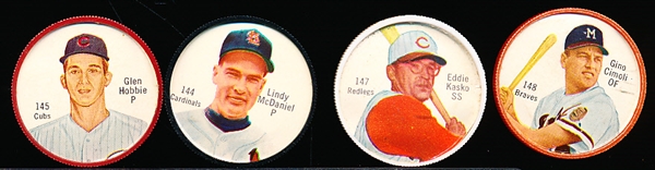 1962 Salada Bb Plastic Coins- 4 Diff