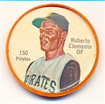 1962 Salada Bb Plastic Coins- #150 Roberto Clemente, Pirates