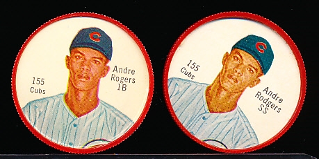 1962 Salada Bb Plastic Coins- #155 Andre Rodgers- Both Variations
