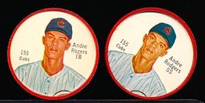 1962 Salada Bb Plastic Coins- #155 Andre Rodgers- Both Variations