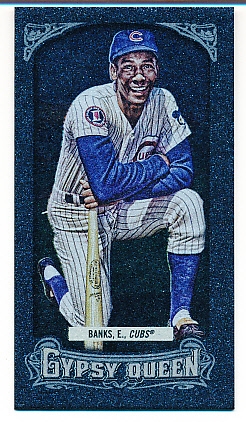 2014 Topps Gypsy Queen Bb- “Mini Graphite”- #111 Ernie Banks, Cubs- 1/1