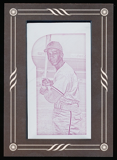 2015 Topps Gypsy Queen Bb- “Mini Framed Magenta Printing Plate”- #133 Ernie Banks, Cubs- 1 of 1
