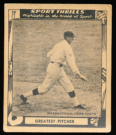 1948 Swell Sports Thrills- #4 Walter Johnson