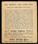 1948 Swell Sports Thrills- #6 Bill Dickey’s Last Home Run