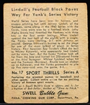 1948 Swell Sports Thrills- #17 Johnny Lindell/ Whitey Kurowski