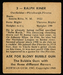 1948 Bowman Baseball- #3 Ralph Kiner RC, Pirates