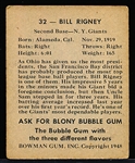 1948 Bowman Baseball- #32 Bill Rigney RC, Giants